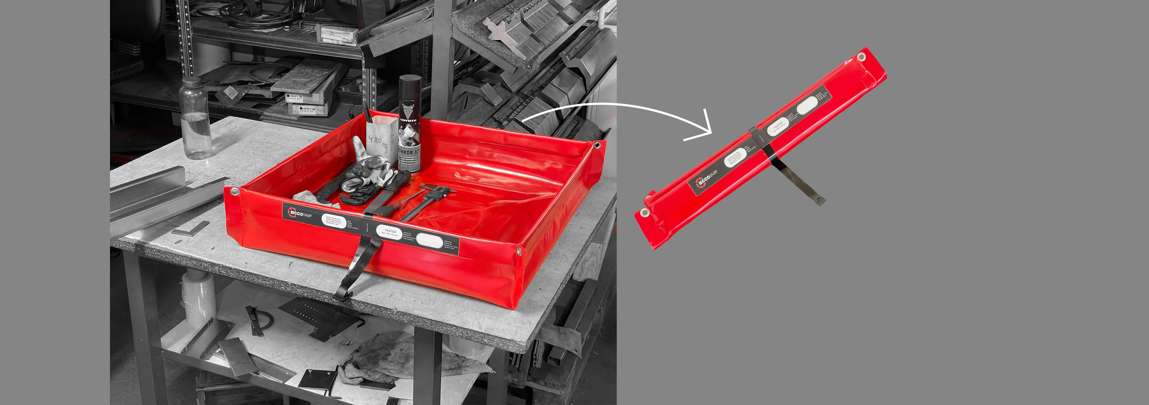 Collapsible flexible utility tray FASTER